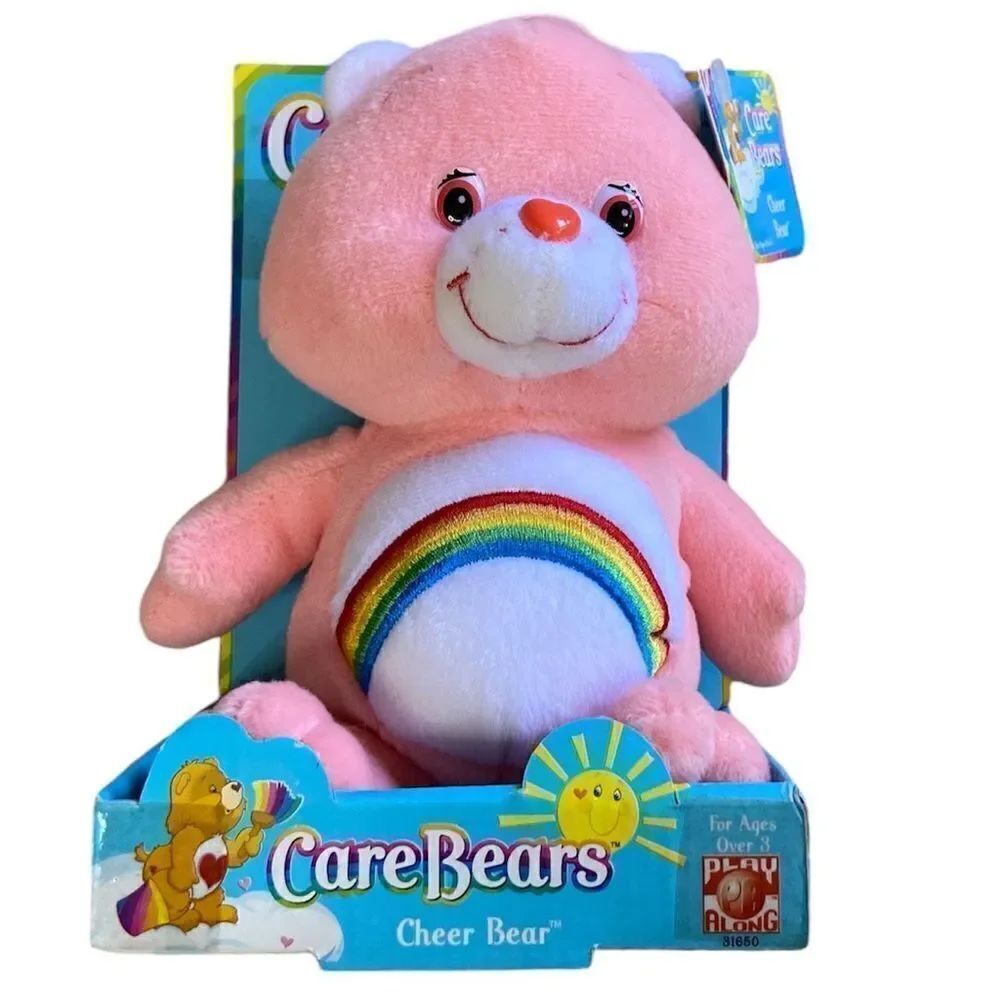 Nwb Vtg 2002 Care Bears Stuffed Pink Toy Bear Cheer Plush Animal
